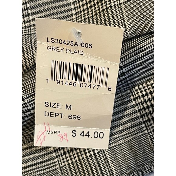 NWT Lush Womens Crossover Plaid Mini Skirt Gray Size Medium - Picture 7 of 7